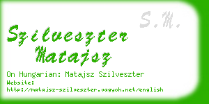 szilveszter matajsz business card